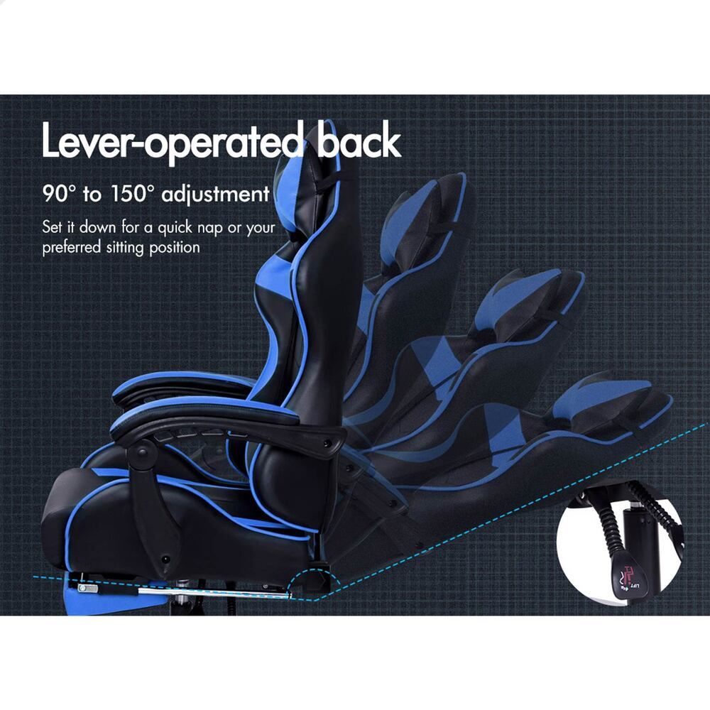 ALFORDSON Gaming Office Chair Lumbar Massage Black &amp; Blue