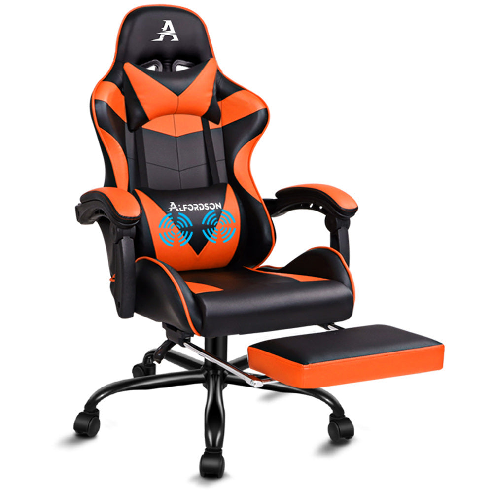 ALFORDSON Gaming Office Chair Lumbar Massage Black &amp; Orange