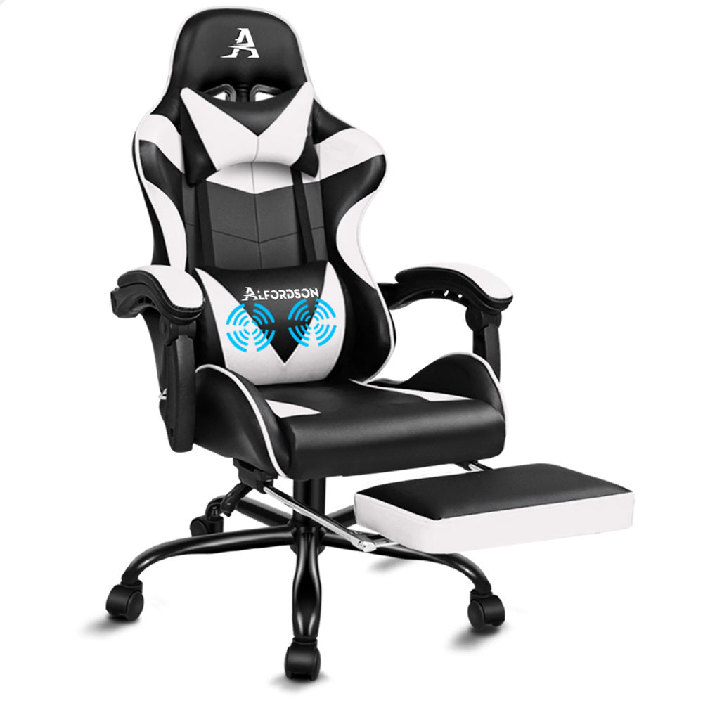 ALFORDSON Gaming Office Chair Lumbar Massage Black &amp; White