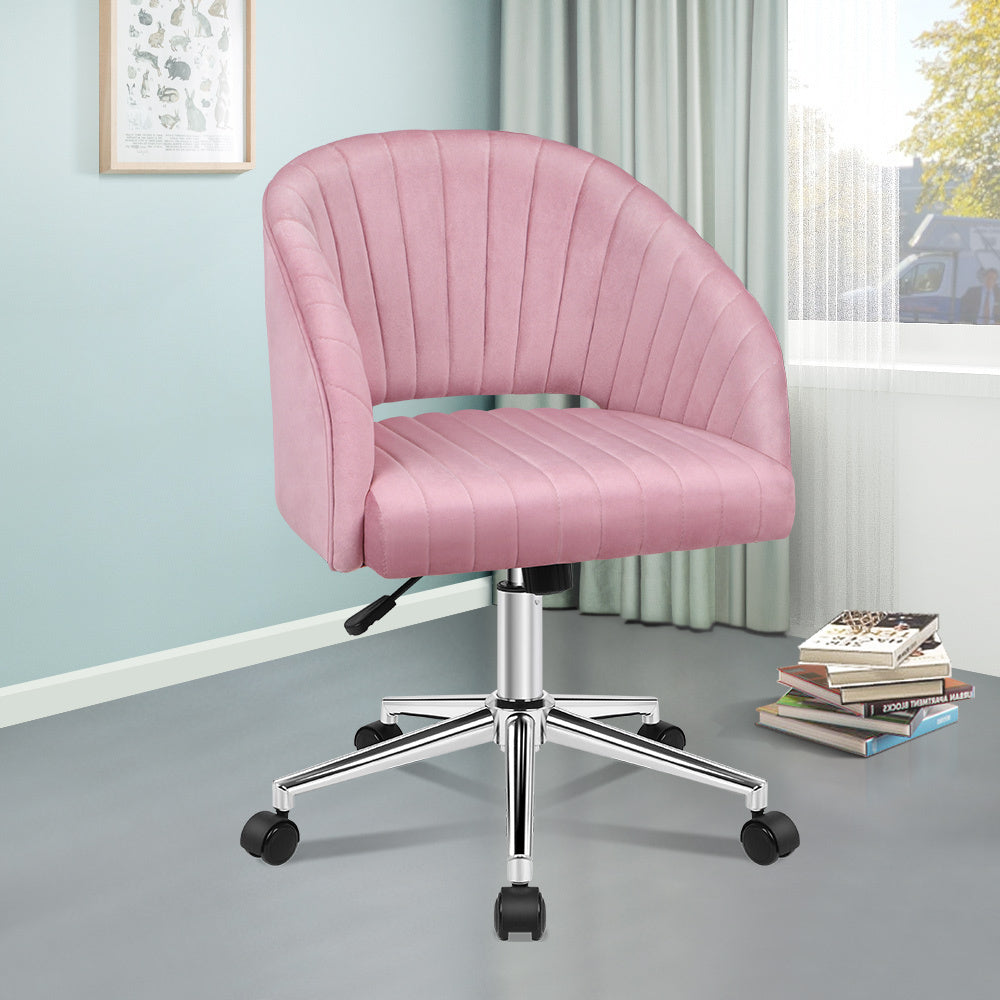 ALFORDSON Swivel Armchair Velvet Office Chair Pink