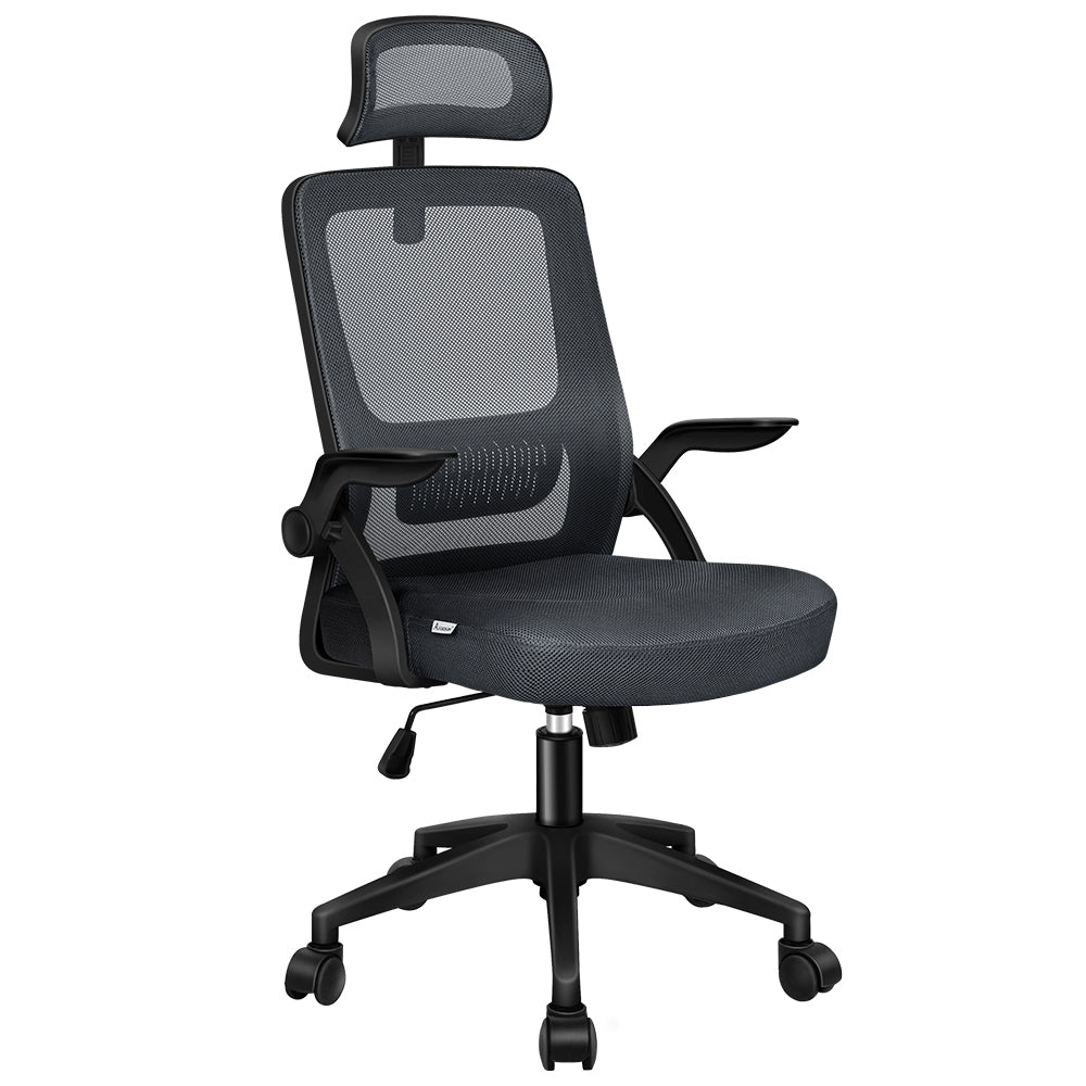 ALFORDSON Mesh Office Chair with Flip-up Arms Grey