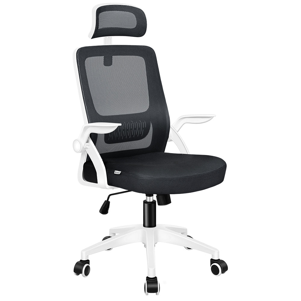 ALFORDSON Mesh Office Chair with Flip-up Arms Black &amp; White