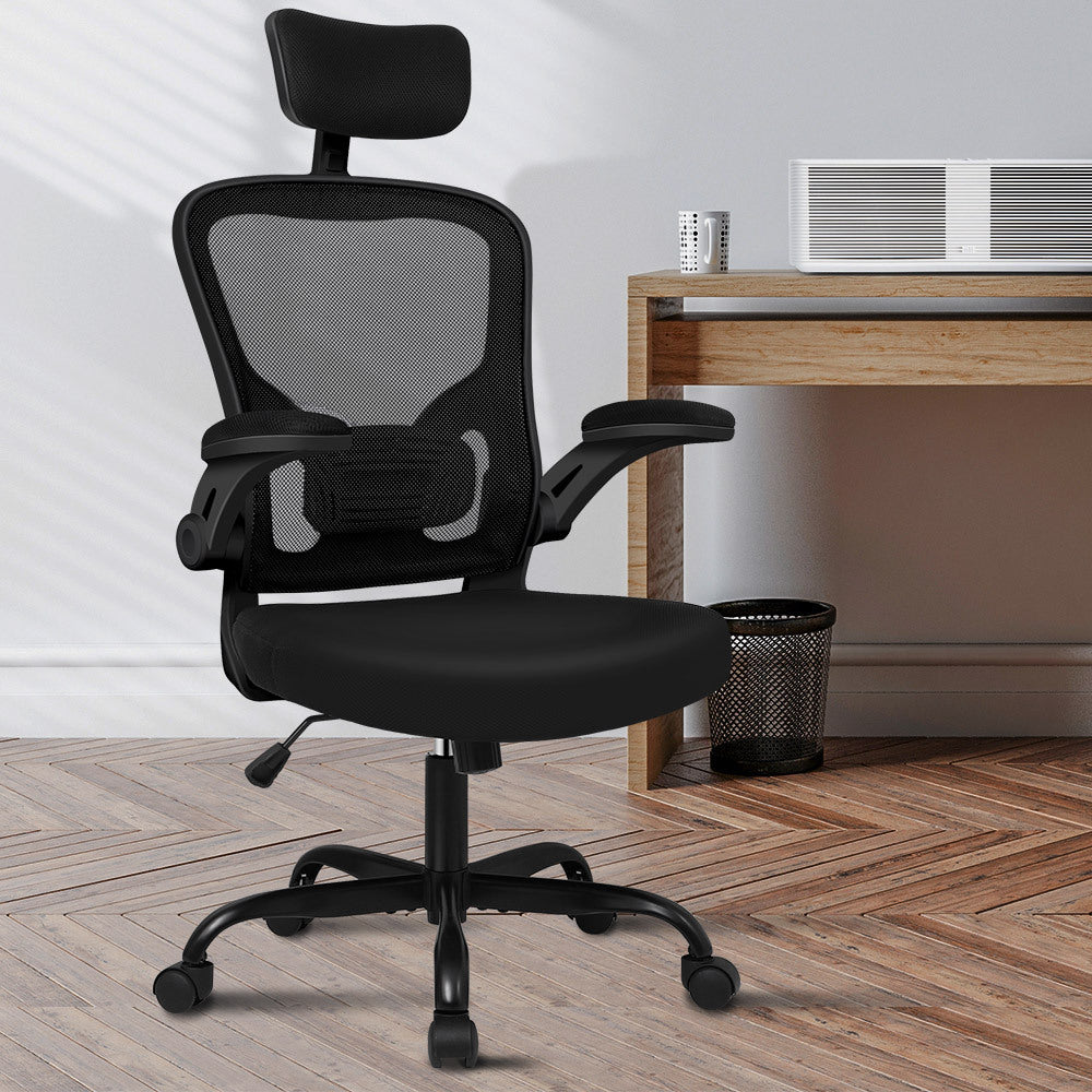 ALFORDSON Mesh Office Chair Adjustable Lumbar Support All Black