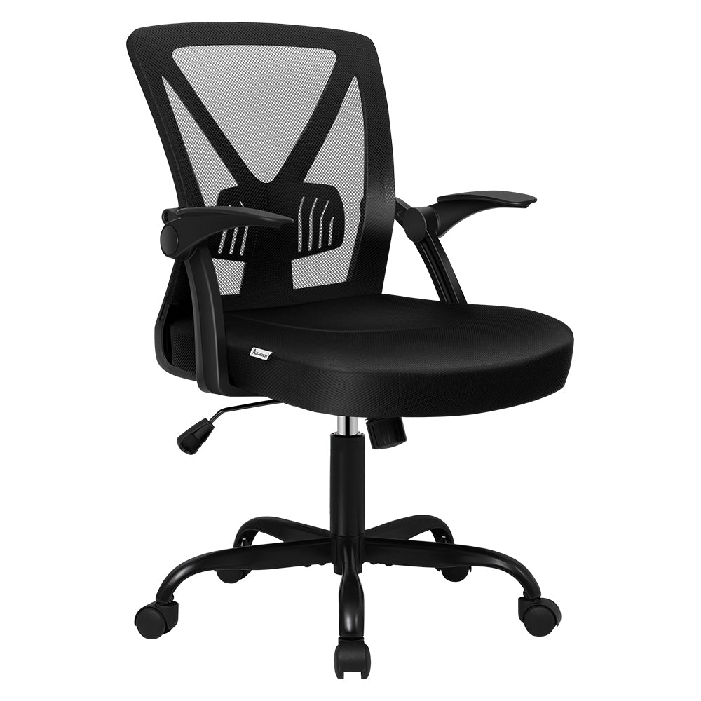 ALFORDSON Mesh Office Chair Flip-up Armrests All Black