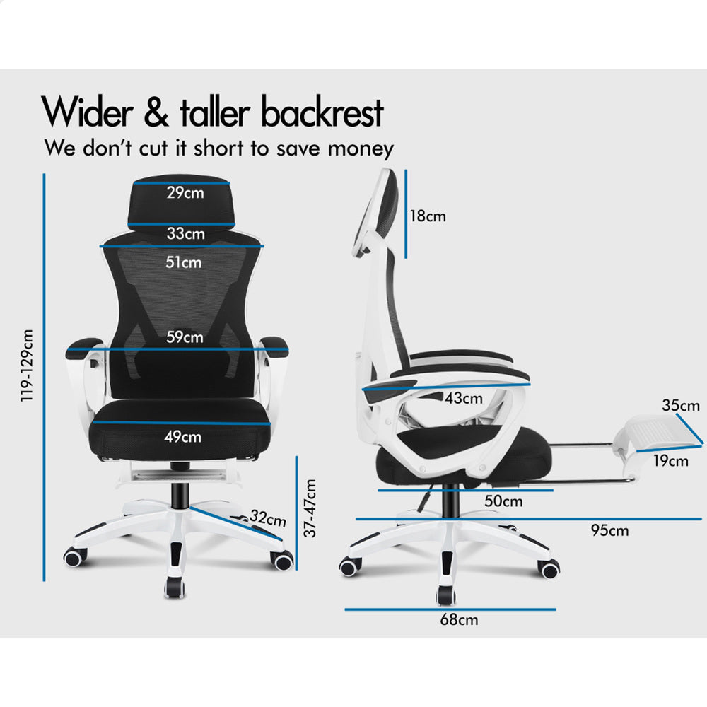 ALFORDSON Gaming Office Chair Mesh Executive Computer Recliner Study Work Seat