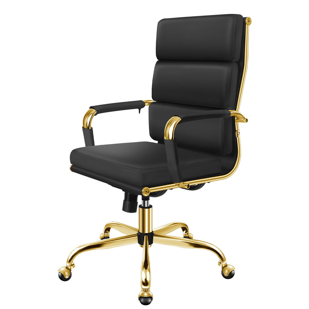 ALFORDSON Office Chair Foam Padded Gold &amp; Black - High Back