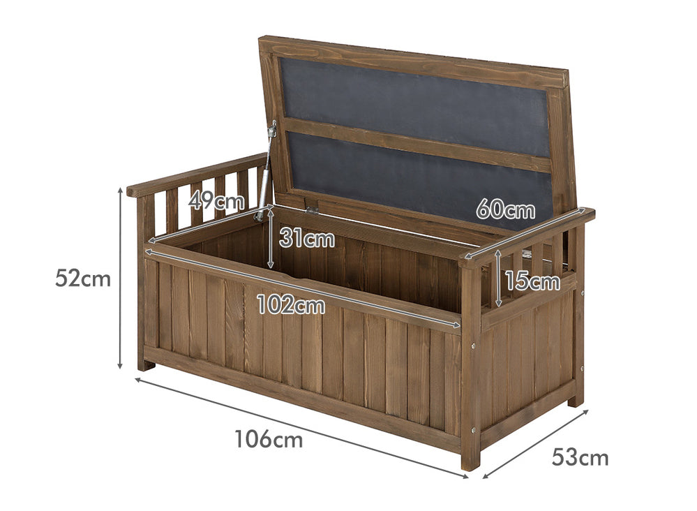 ALFORDSON Outdoor Storage Box Wooden Garden Bench Chest Tool Sheds Brown L