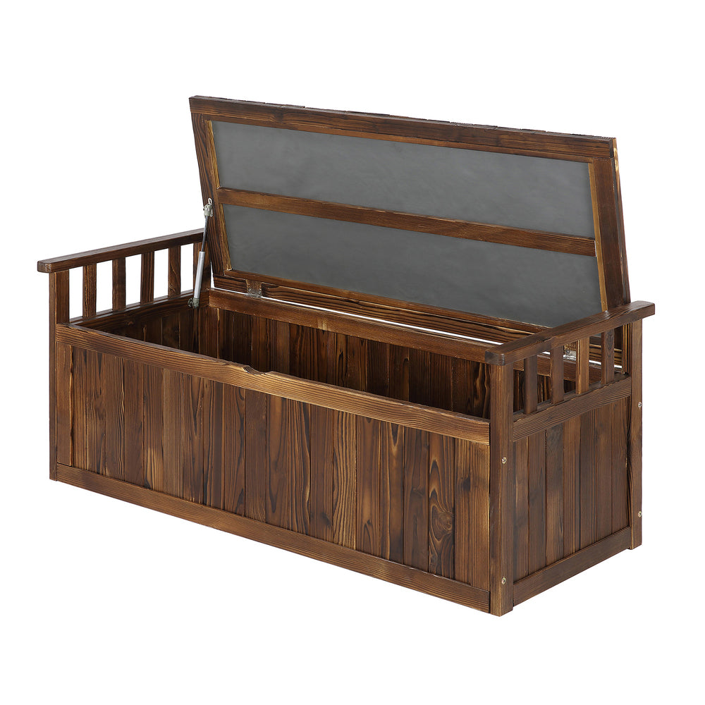 ALFORDSON Outdoor Storage Box Wooden Garden Bench Chest Tool Sheds Charcoal XL