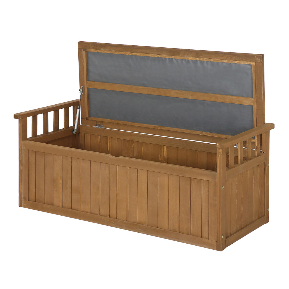 ALFORDSON Outdoor Storage Box Wooden Garden Bench Chest Tool Sheds Natural XL