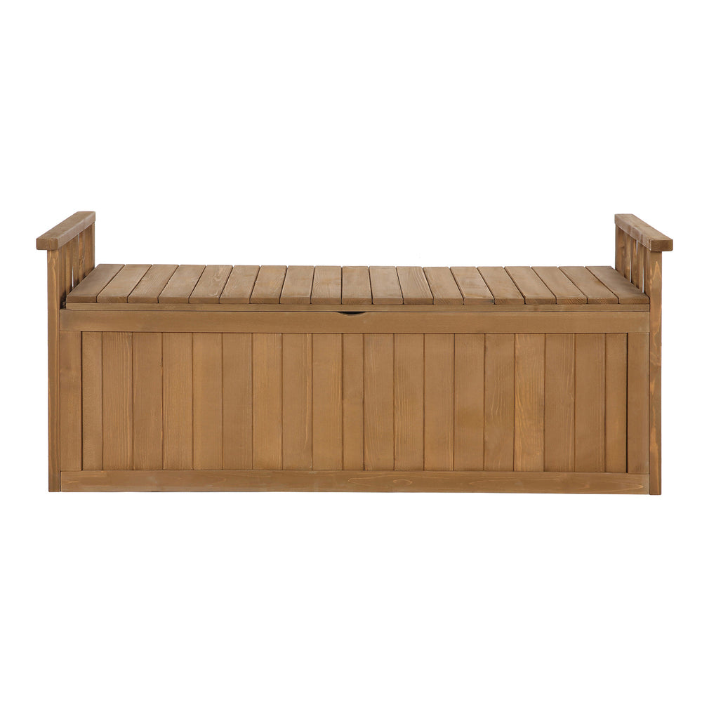 ALFORDSON Outdoor Storage Box Wooden Garden Bench Chest Tool Sheds Natural XL