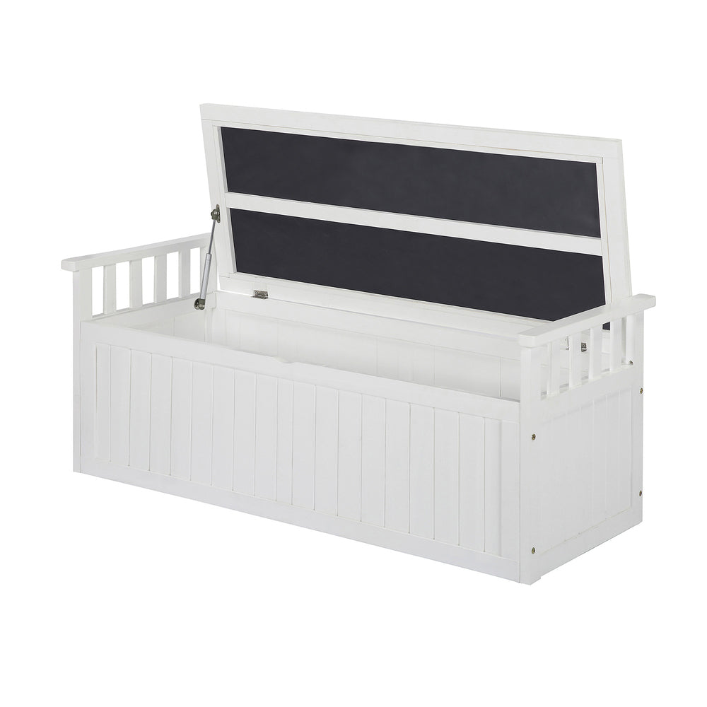 ALFORDSON Outdoor Storage Box Wooden Garden Bench Chest Tool Sheds White XL