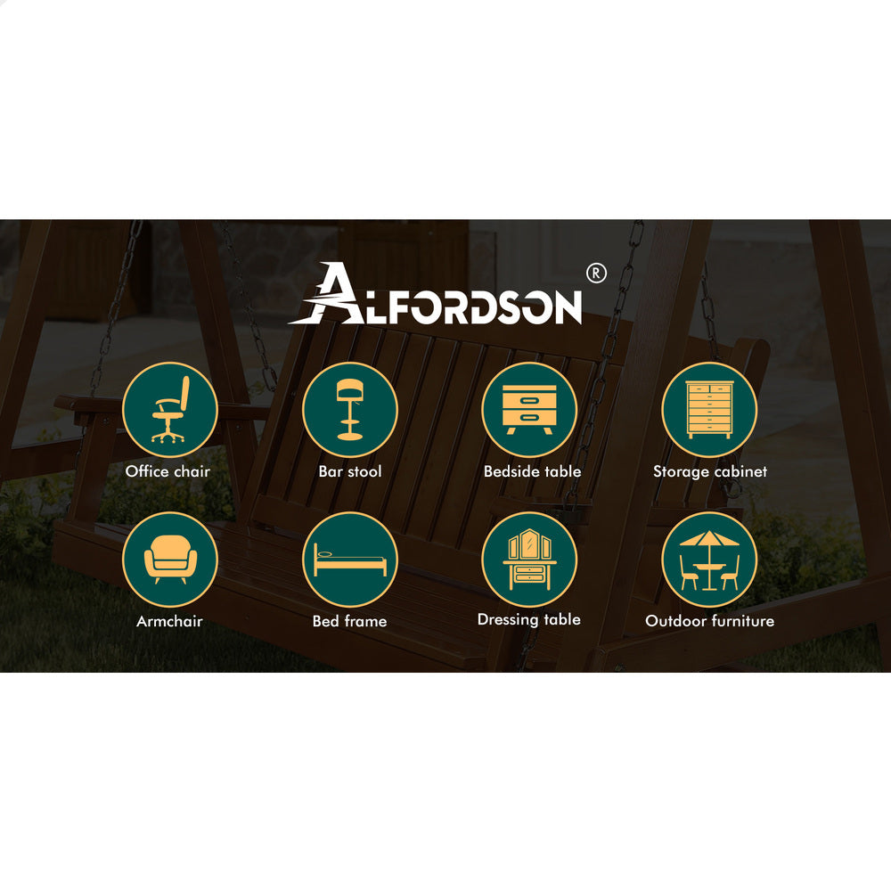 ALFORDSON Swing Chair Outdoor Furniture Wooden Garden Canopy Teak XL