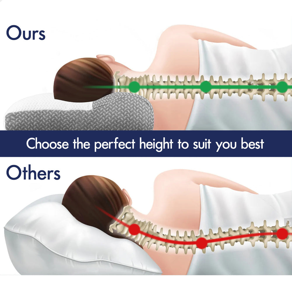 STARRY EUCALYPT Cervical Ergonomic Pillow Contour Neck Orthopedic Pain Relief Bed Pillow