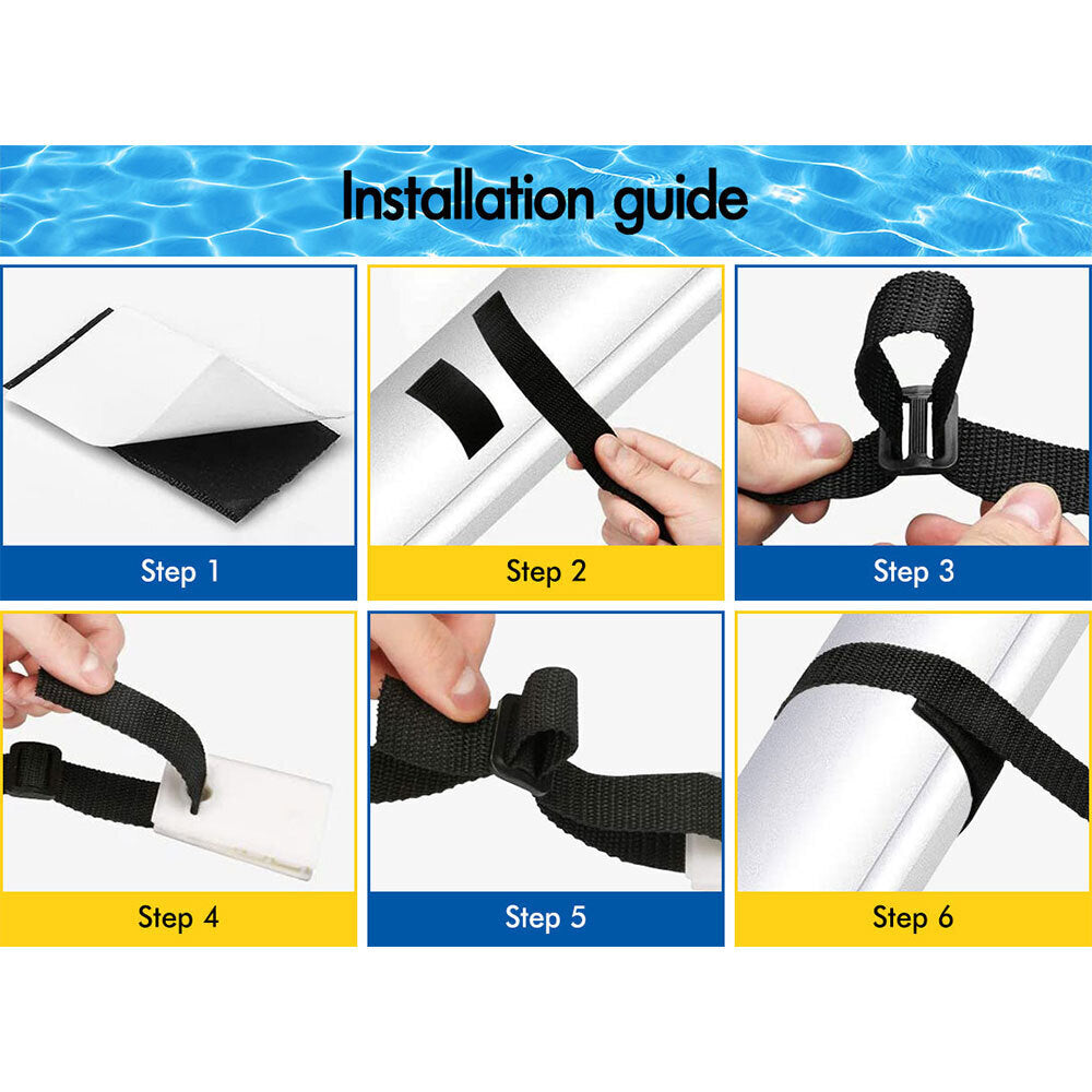 ALFORDSON Pool Cover Roller Straps Kit 8PCS Swimming Pool Blanket Attachment