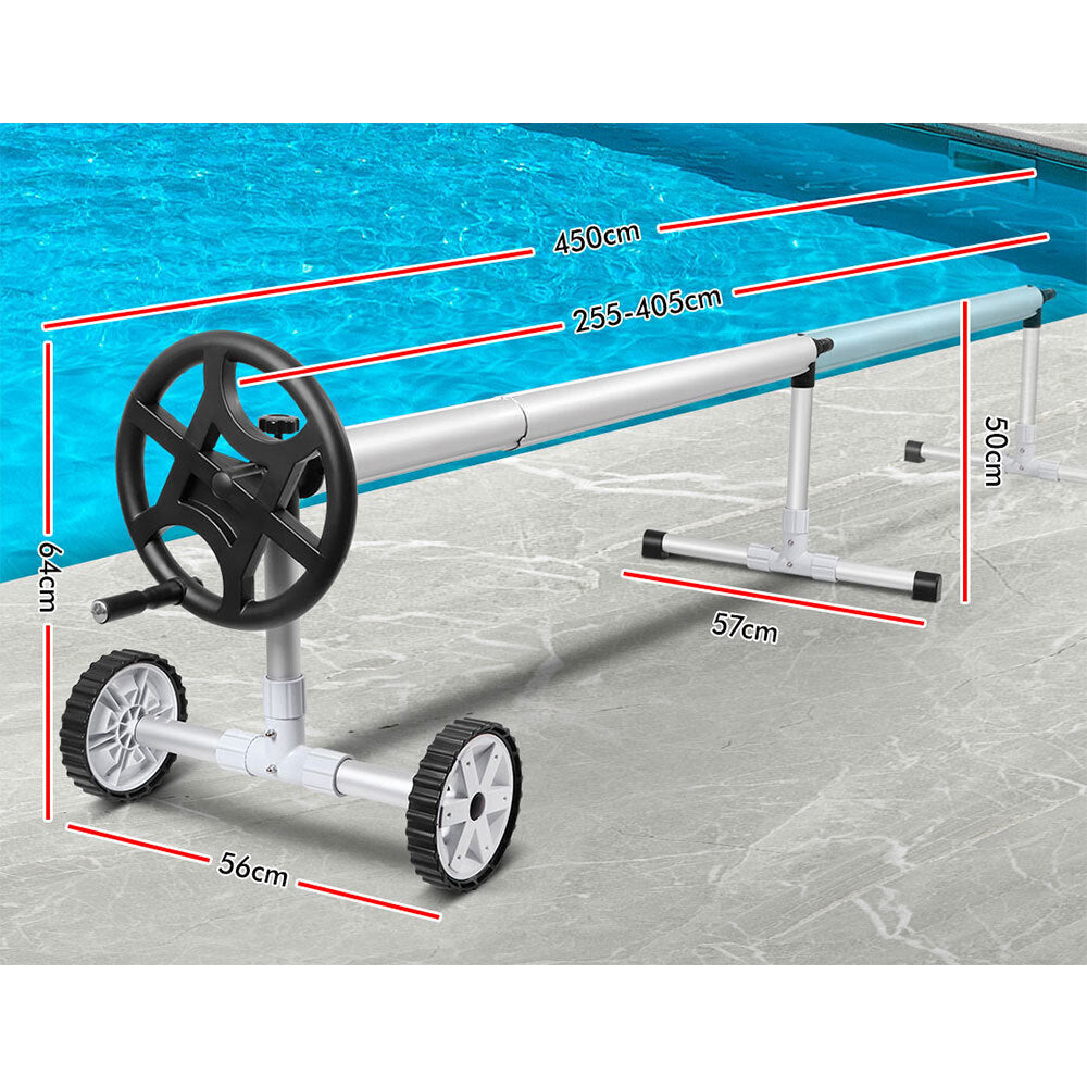 ALFORDSON Pool Cover Roller 4.5m Adjustable Solar Blanket Reel Swimming Black