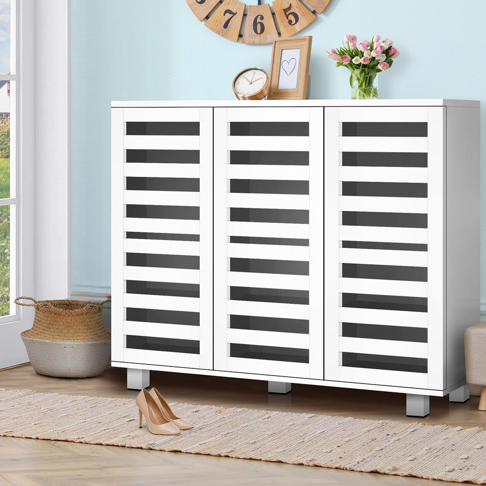 ALFORDSON Shoe Cabinet Storage Rack Organiser Drawer Shelf 30 pairs White