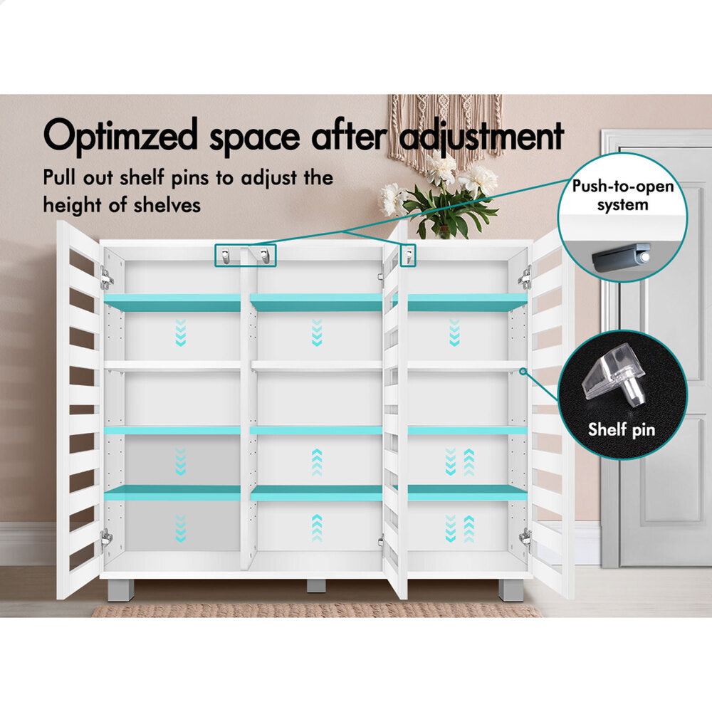 ALFORDSON Shoe Cabinet Storage Rack Organiser Drawer Shelf 30 pairs White