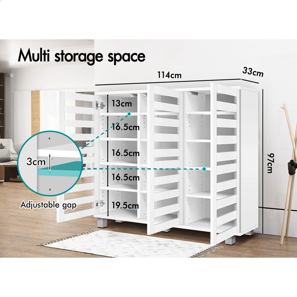 ALFORDSON Shoe Cabinet Storage Rack Organiser Drawer Shelf 30 pairs White