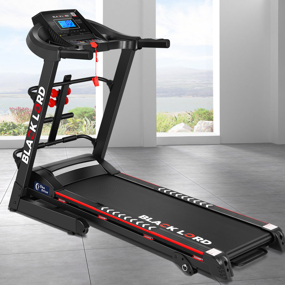 BLACK LORD Electric Treadmill Incline Run Machine Foldable LM300 420MM BELT 24KM/H SPEED