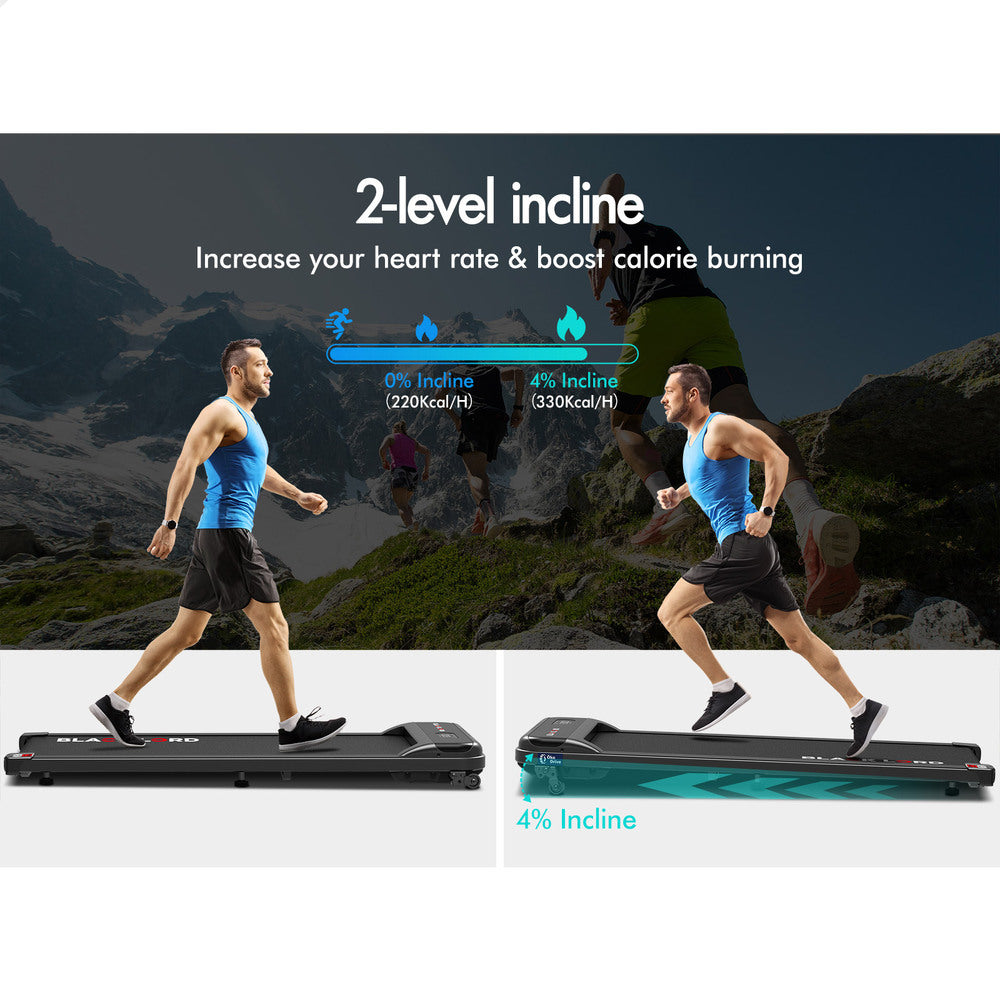 BLACK LORD Treadmill Electric Walking Pad Home Office Gym Fitness Incline MS2 Black