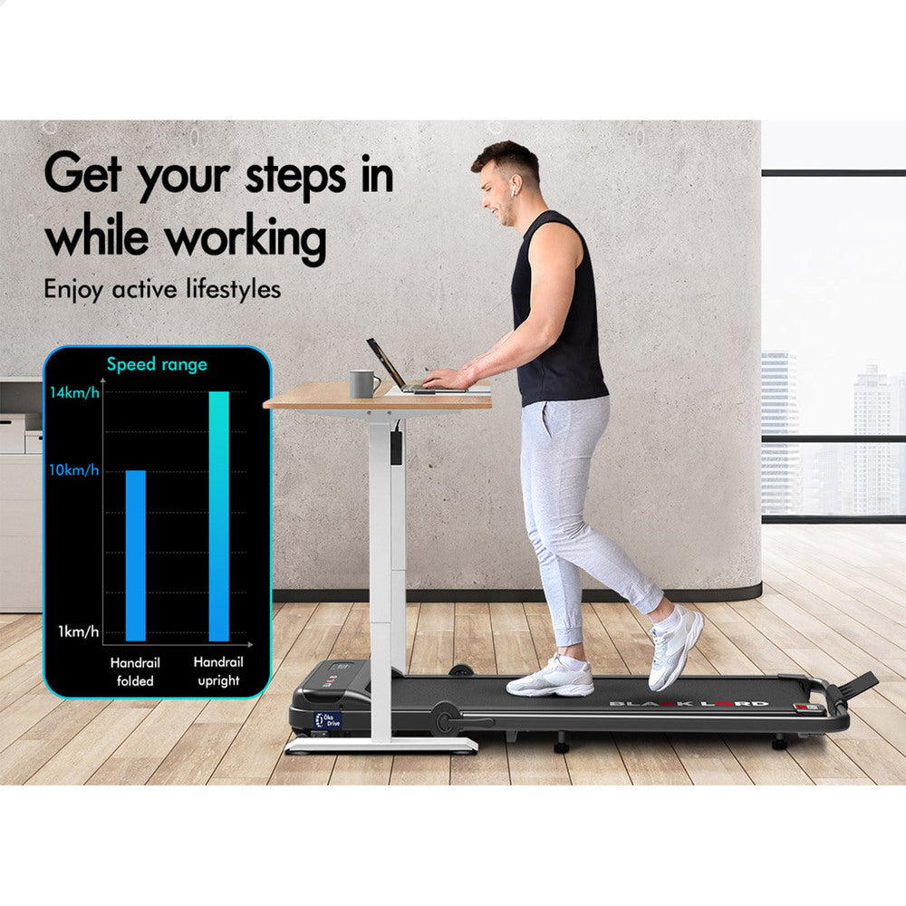 BLACK LORD Treadmill Electric Walking Pad Home Office Gym Fitness Incline MS2