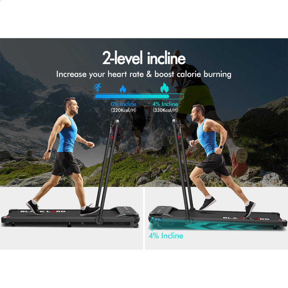 BLACK LORD Treadmill Electric Walking Pad Home Office Gym Fitness Incline MS2