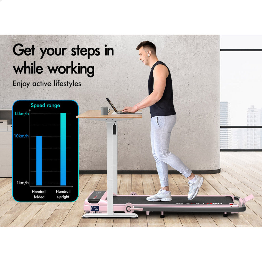 BLACK LORD Treadmill Electric Walking Pad Home Office Incline Foldable Pink