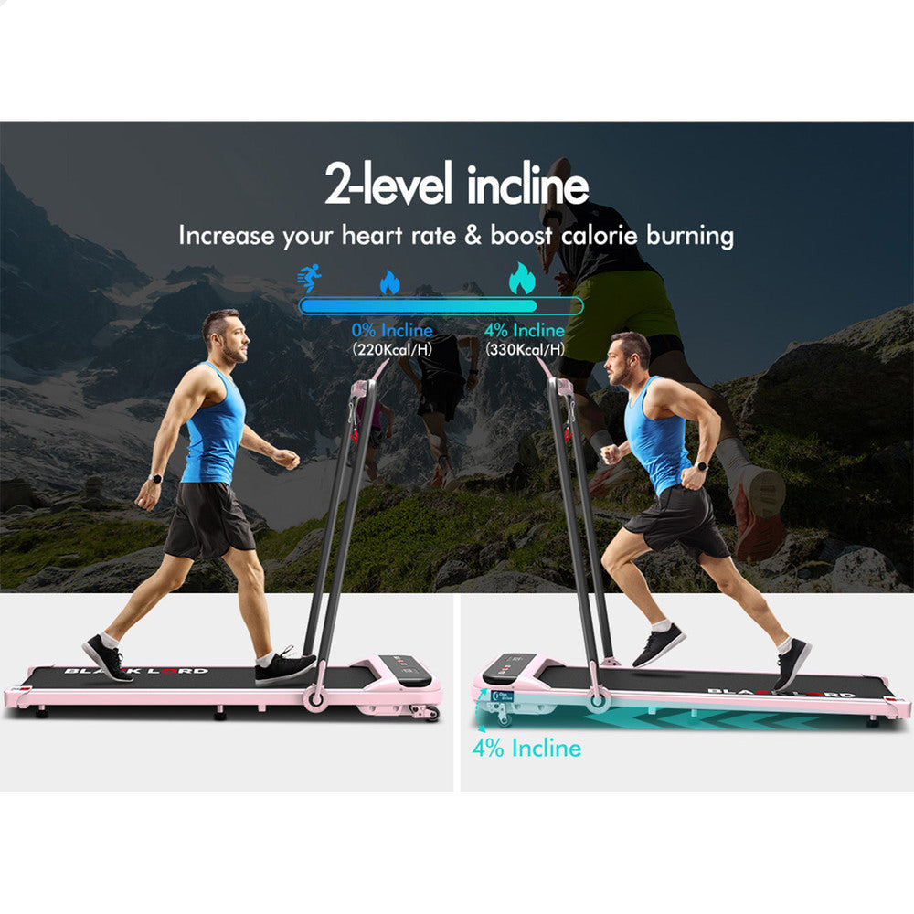 BLACK LORD Treadmill Electric Walking Pad Home Office Incline Foldable Pink