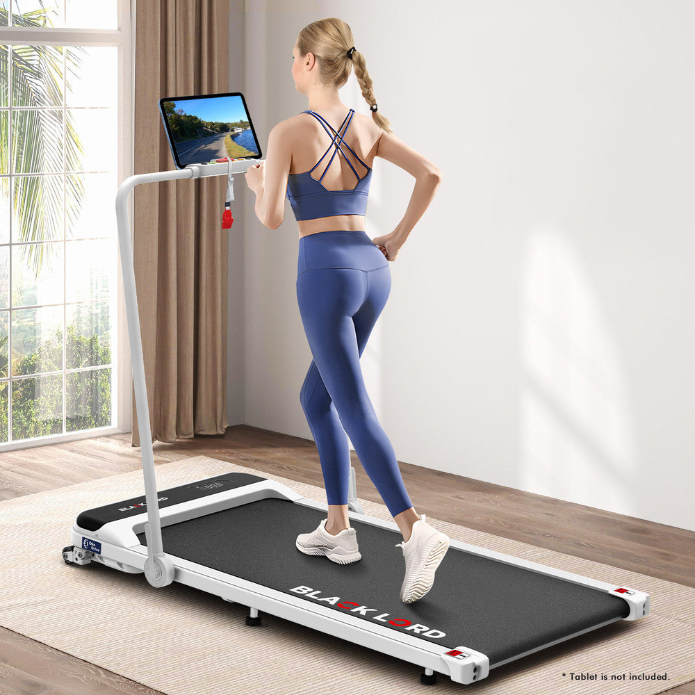 BLACK LORD Treadmill Electric Walking Pad Home Office Incline Foldable White