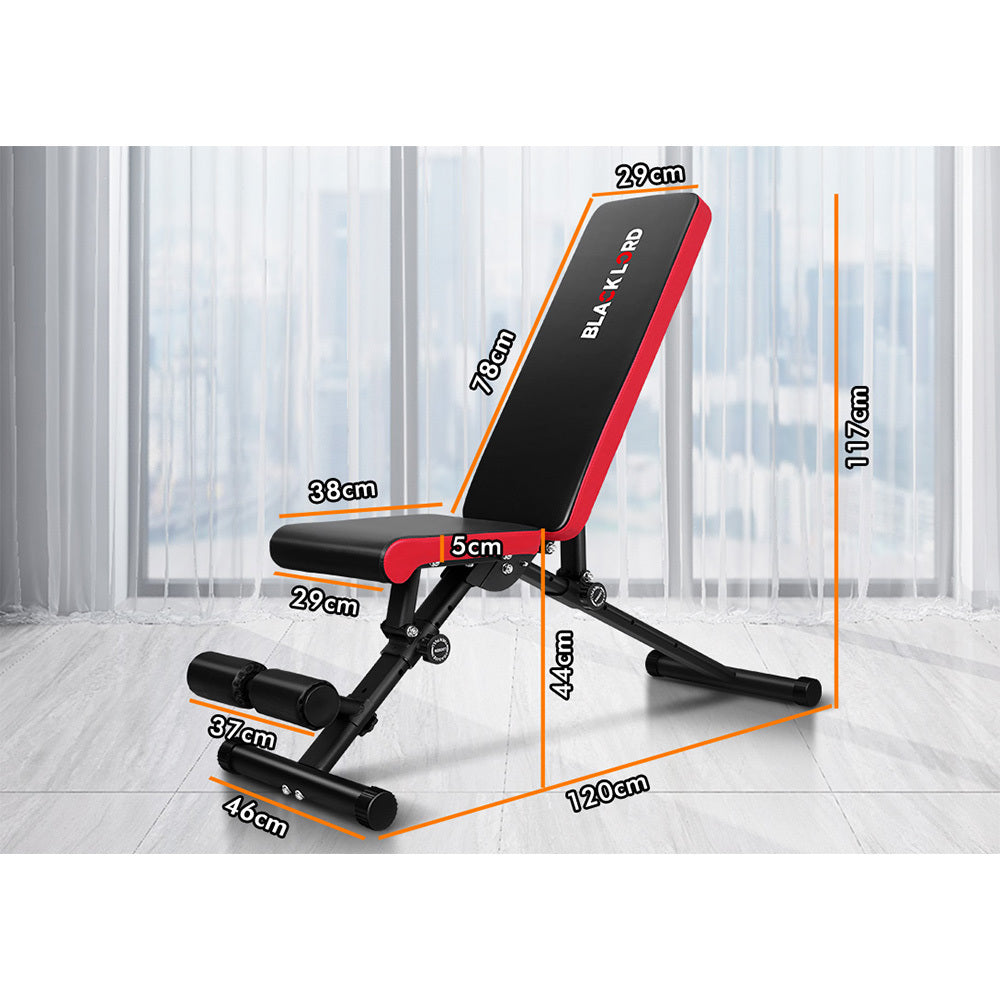 BLACK LORD Adjustable FID Bench Sit Up Weight Bench