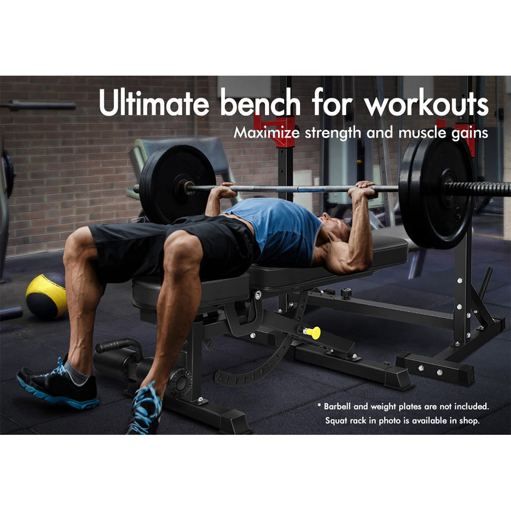 BLACK LORD Commercial Weight Bench FID Bench Flat Incline Decline Press Gym