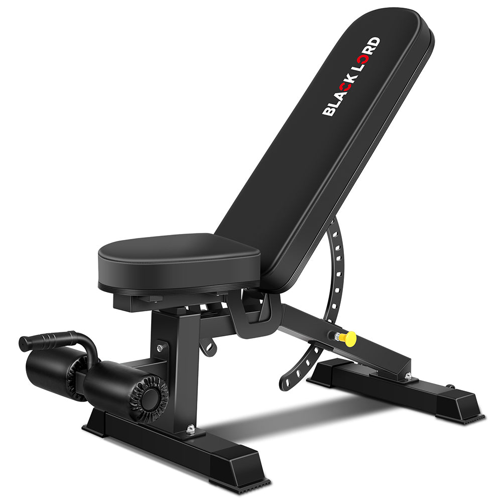 BLACK LORD Commercial Weight Bench FID Bench Flat Incline Decline Press Gym