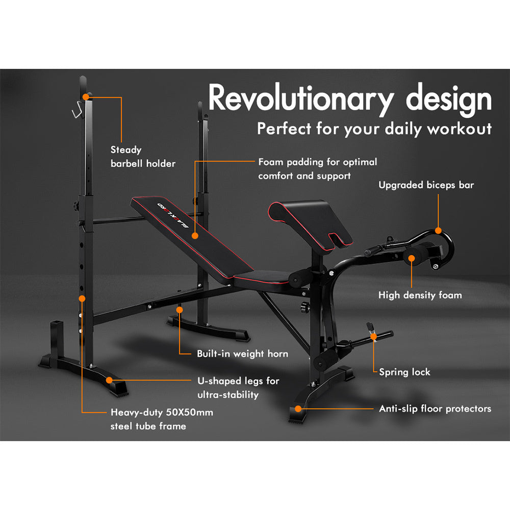 BLACK LORD 10-IN-1 Weight Bench Multi-station with Preacher Curl Bar