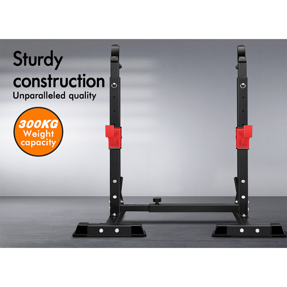 BLACK LORD Adjustable Squat Rack Weight Bench Barbell Stand