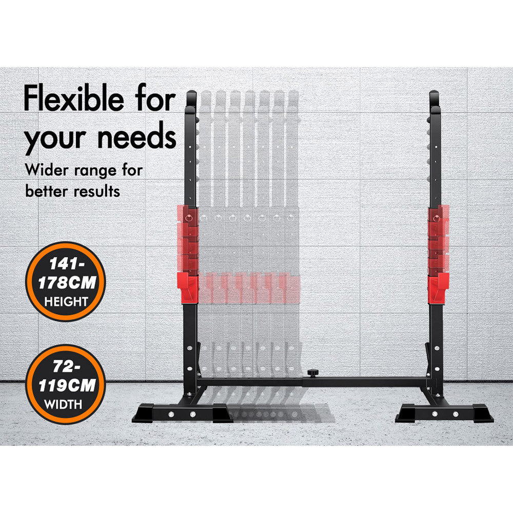 BLACK LORD Adjustable Squat Rack Weight Bench Barbell Stand