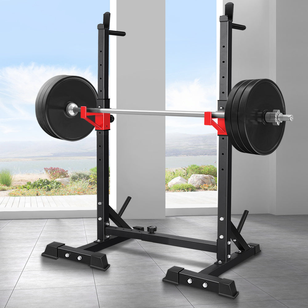 BLACK LORD Adjustable Squat Rack Weight Bench Barbell Stand