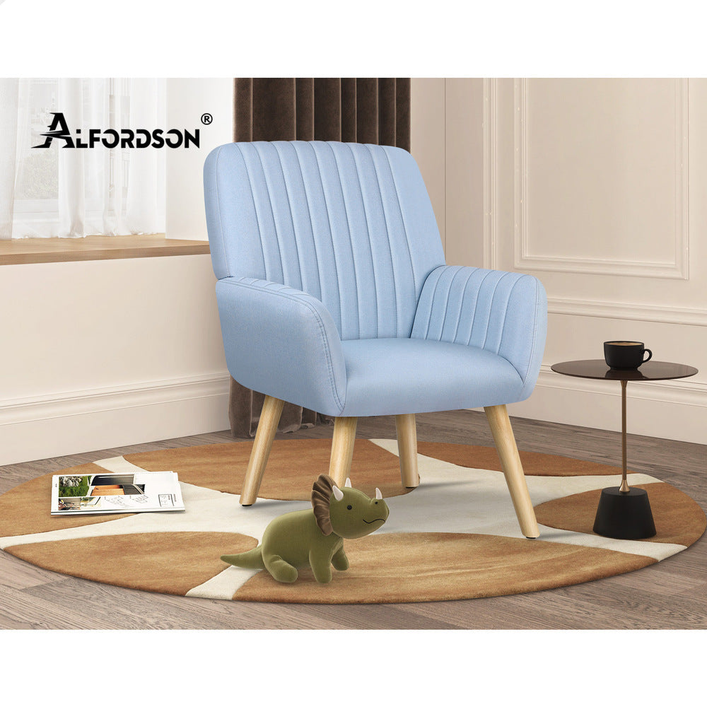 ALFORDSON Armchair Lounge Accent Chair Fabric Blue