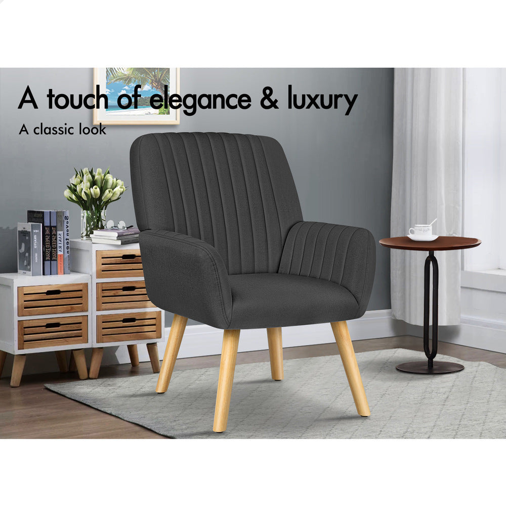 ALFORDSON Armchair Accent Chair Lounge Fabric Grey