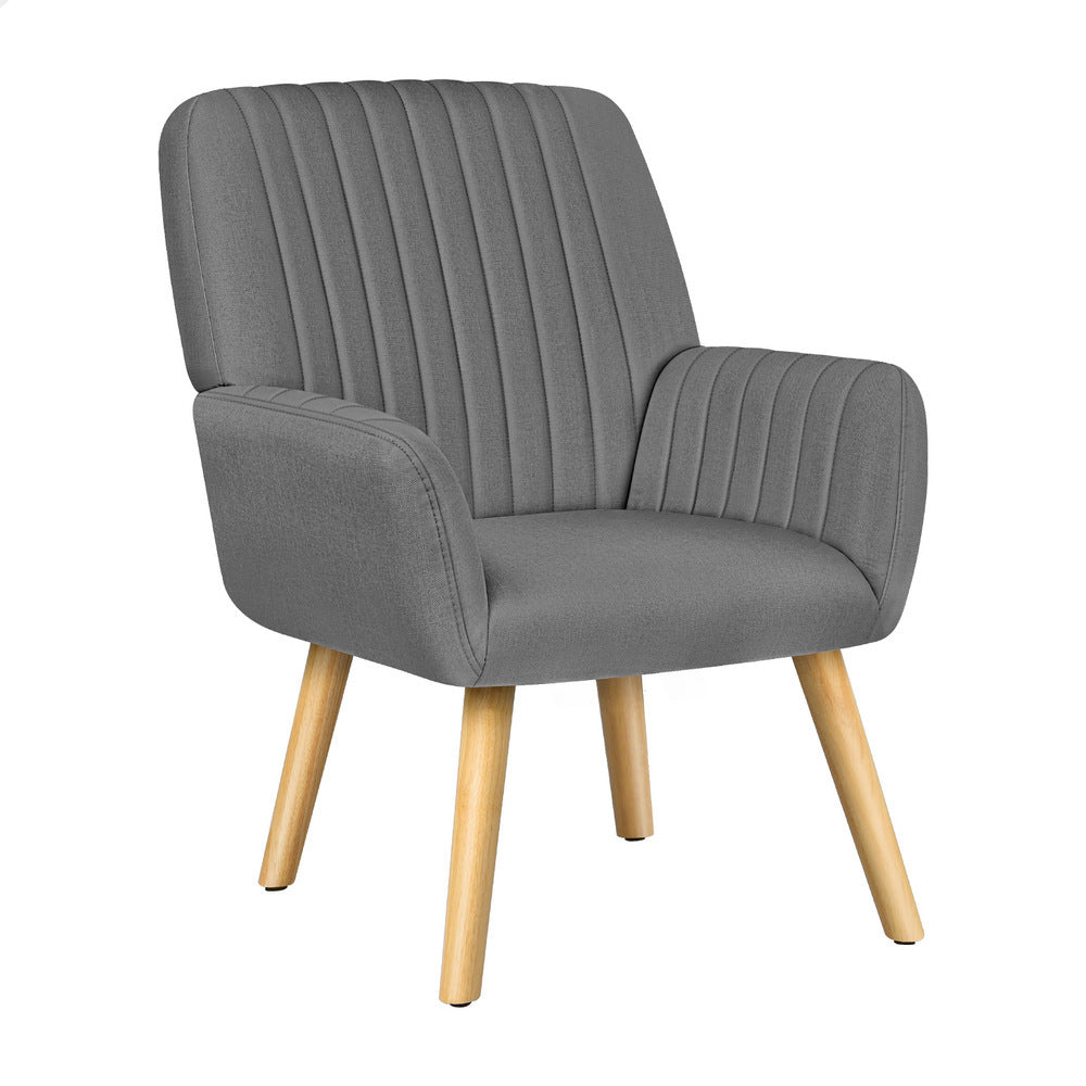 ALFORDSON Armchair Wooden Fabric Grey