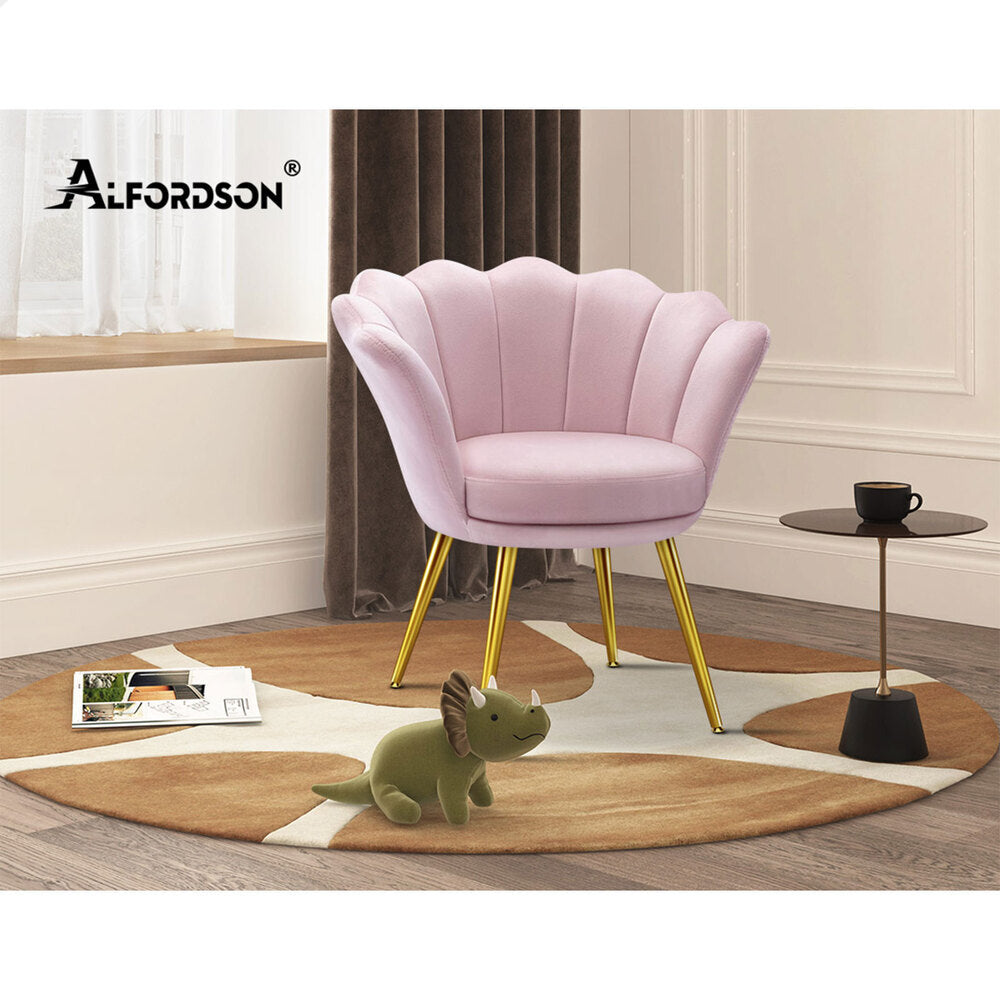 ALFORDSON Armchair Lounge Chair Accent Velvet Seat Sofa Fabric Couch Pink