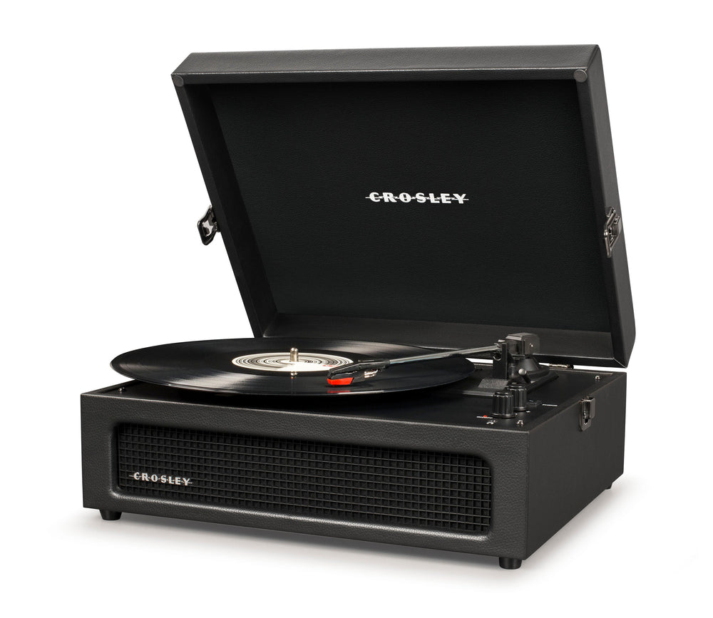 Crosley Voyager Black - Bluetooth Portable Turntable  &amp; Record Storage Crate