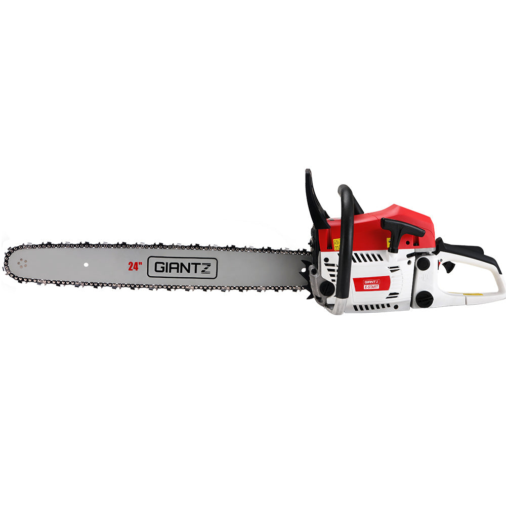 Giantz Petrol Commercial Chainsaw 24 Bar Chain Saw E-Start Tree