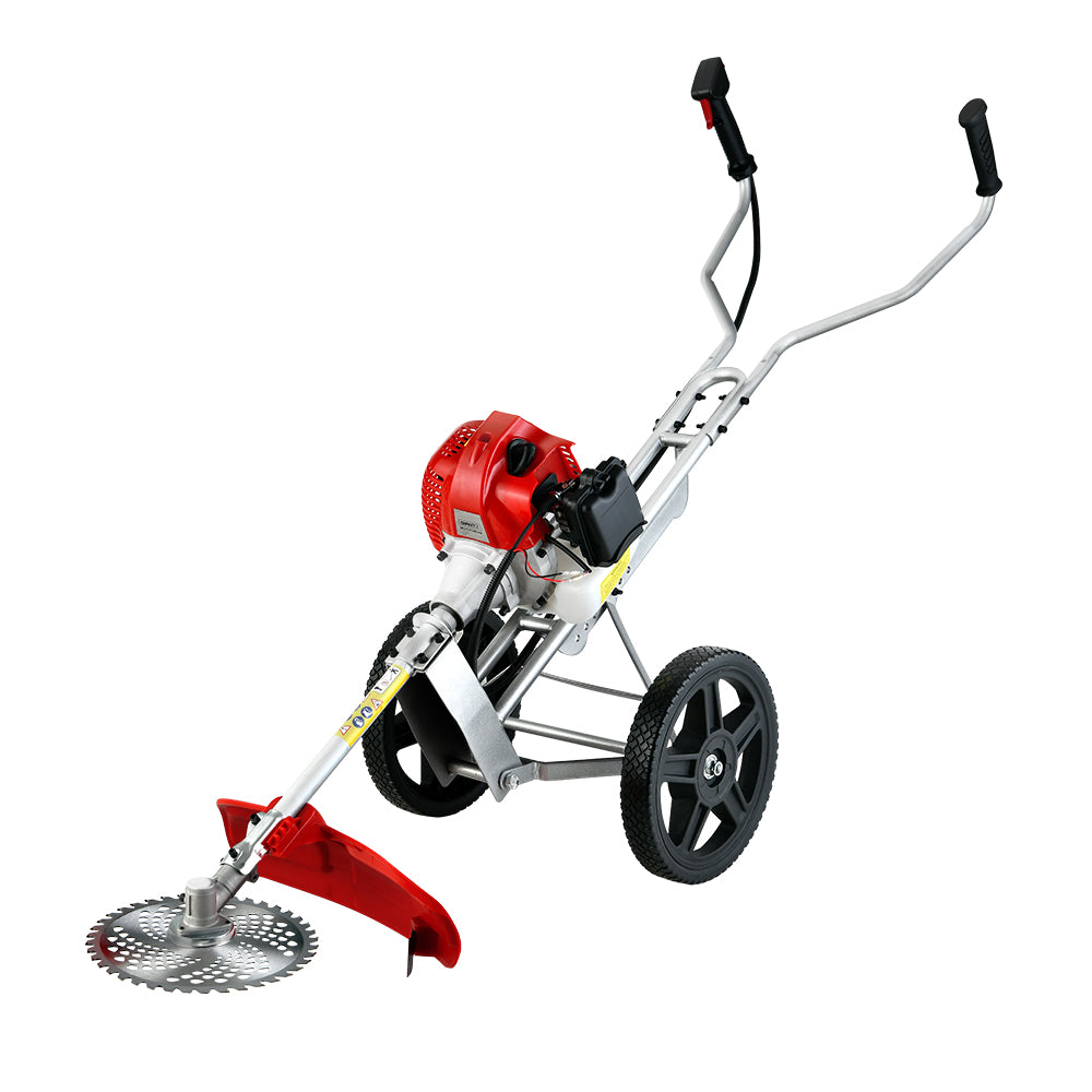 Giantz 62cc Petrol Brush Cutter Whipper 2 Stroke 3-in-1 Wheel