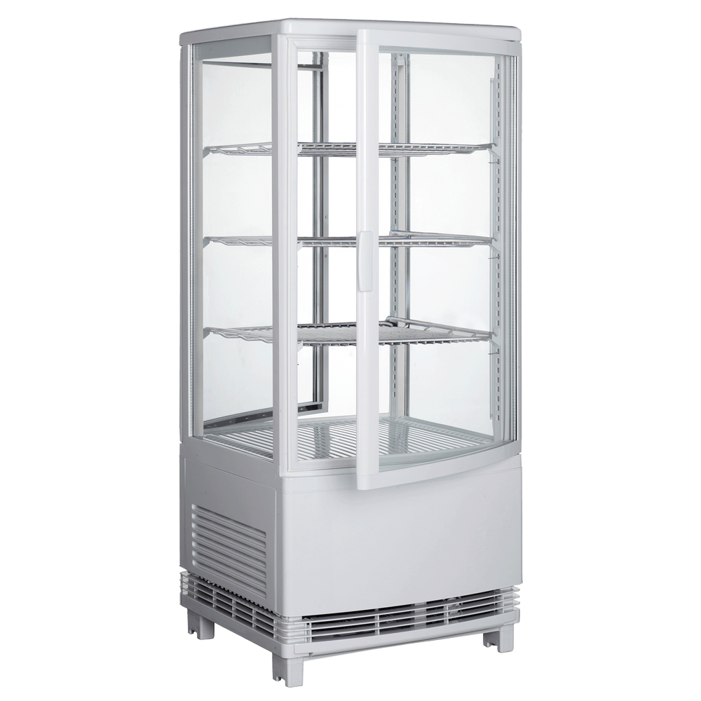 Exquisite CTD78 Four Sided Glass Counter Top Display Commercial Refrigerators White with 2 corner LED 86 Litre