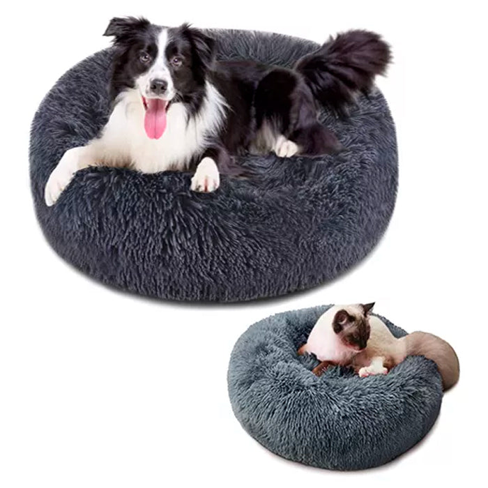 Royale 80cm Donut Cuddler Pet Beds M Dark Grey