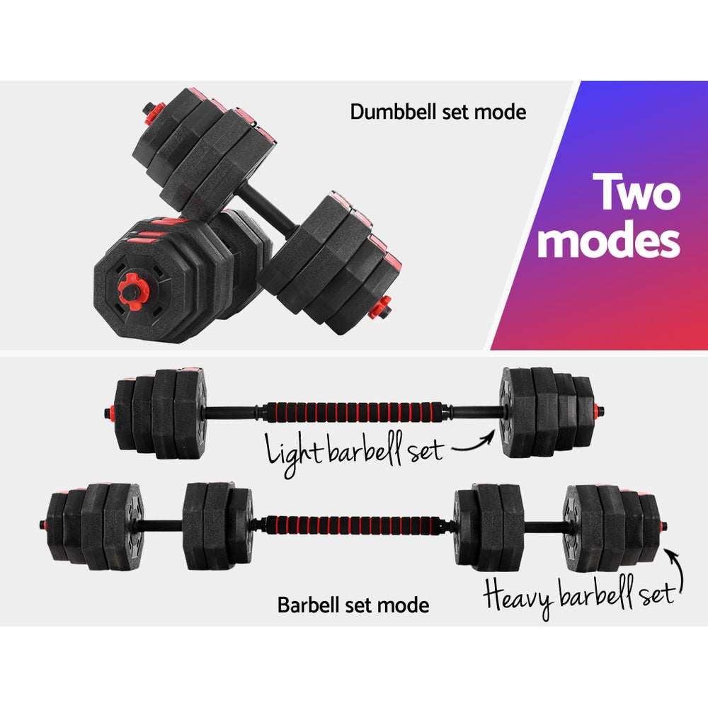 Everfit Dumbbell and Barbell Set 40KG 2 In 1