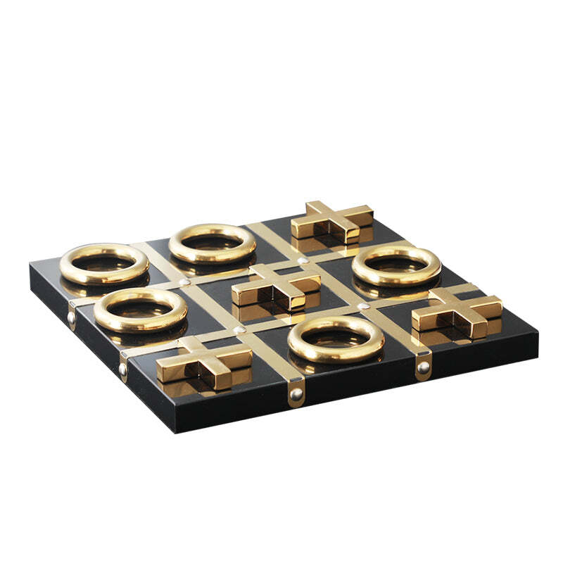 Premium Tic Tac Toe Noughts and Crosses board - Gold &amp; Black