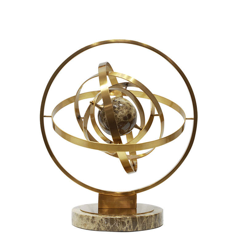 Viviendo Planetary Bronze &amp; Marble Globe of world Ornament