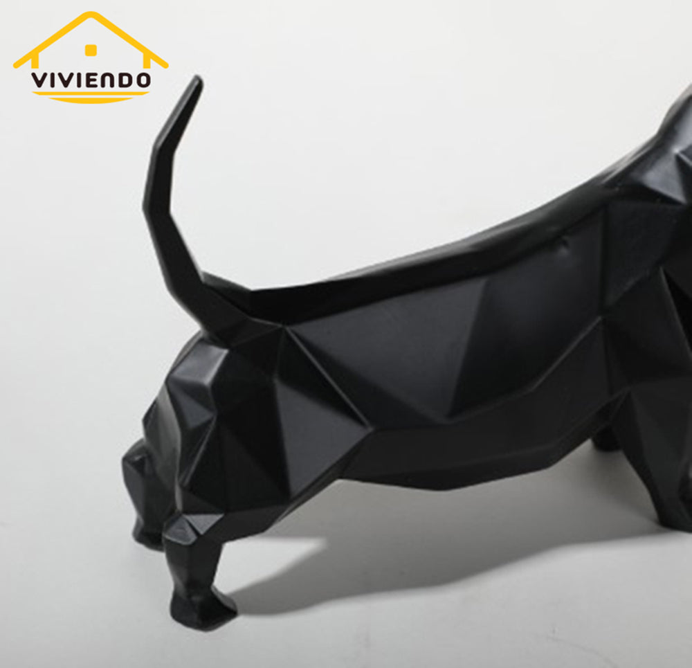 Viviendo Resin Pixel Dog Abstract Art Sculpture Canine figurine sculpture - Black &amp; Gold