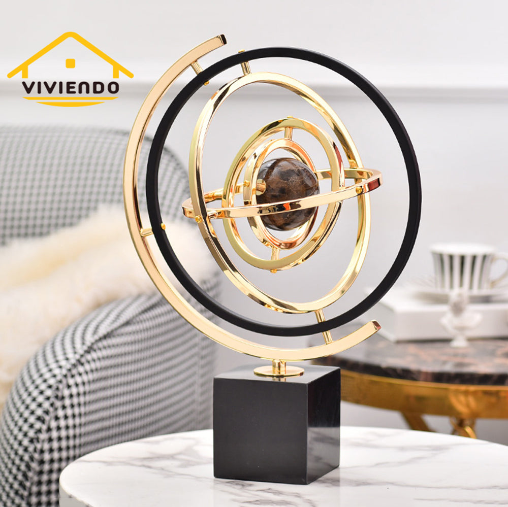 Viviendo Orbital Motion Bronze &amp; Marble Globe of World  Ornament